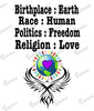 Baby Bodysuit - Earth Human Freedom Love