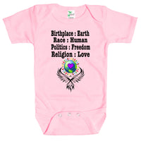Baby Bodysuit - Earth Human Freedom Love