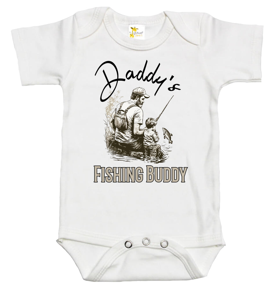 Daddy's Fishing Buddy Baby Girl Onesie® Cute Father's Day Bodysuit 
