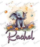 Baby Bodysuit - Custom Personalized Baby Elephant