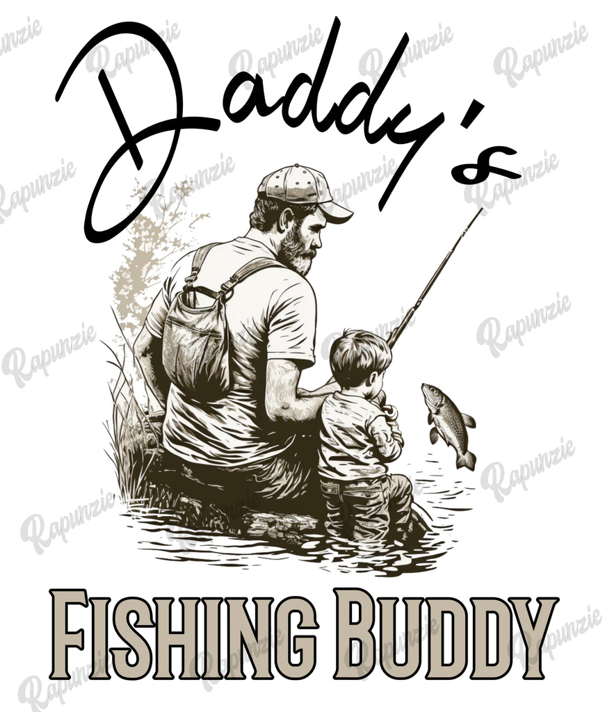 Kids Fishing- Daddy Fishing-Buddy Fly Bass Boy Toddler Funny Mens