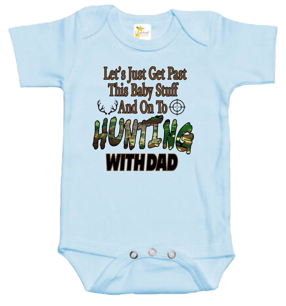 Baby Bodysuit - Hunting with Dad 6-12 Months / Light Blue