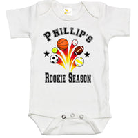 Custom Baby Bodysuit - Rookie Season with Baby's Name