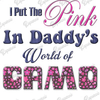 Baby Bodysuit - I Put the Pink in Daddy's World of Camo