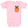 Baby Bodysuit - Pug Dog in the Pocket