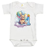 Baby Bodysuit - Teddy Bear Celebrating Baby's First Birthday