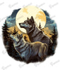 T-Shirt - Wolves Against the Full Moonlight