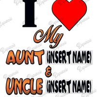 Custom Personalized Baby Bodysuit - I Love My Aunt & Uncle