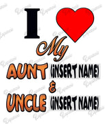 Custom Personalized Baby Bodysuit - I Love My Aunt & Uncle