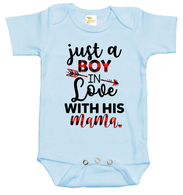 Baby Bodysuit - Just a Boy in Love with His Mama