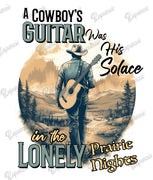 T-Shirt - A Cowboy's Guitar Was His Solace In The Lonely Prairie Nights