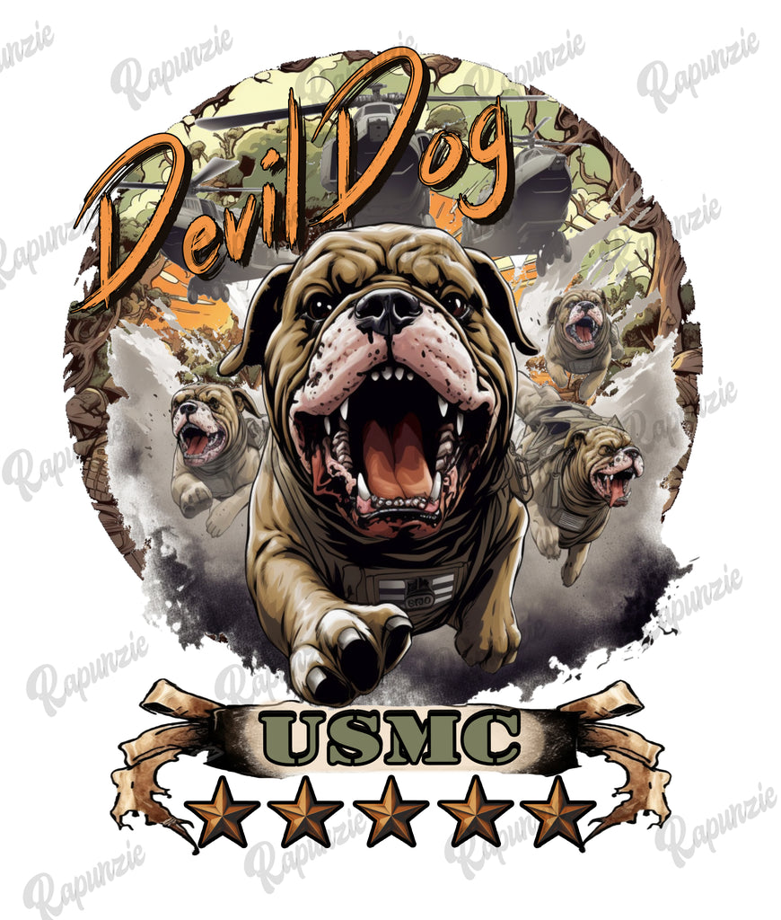 Devil Dog R T-Shirt - Devil Dog - U.S. Marine Corps | Rapunzie