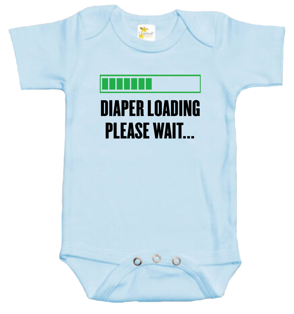 Nappy Loading Image Baby Bodysuit - Diaper Loading, Please Wait | Rapunzie
