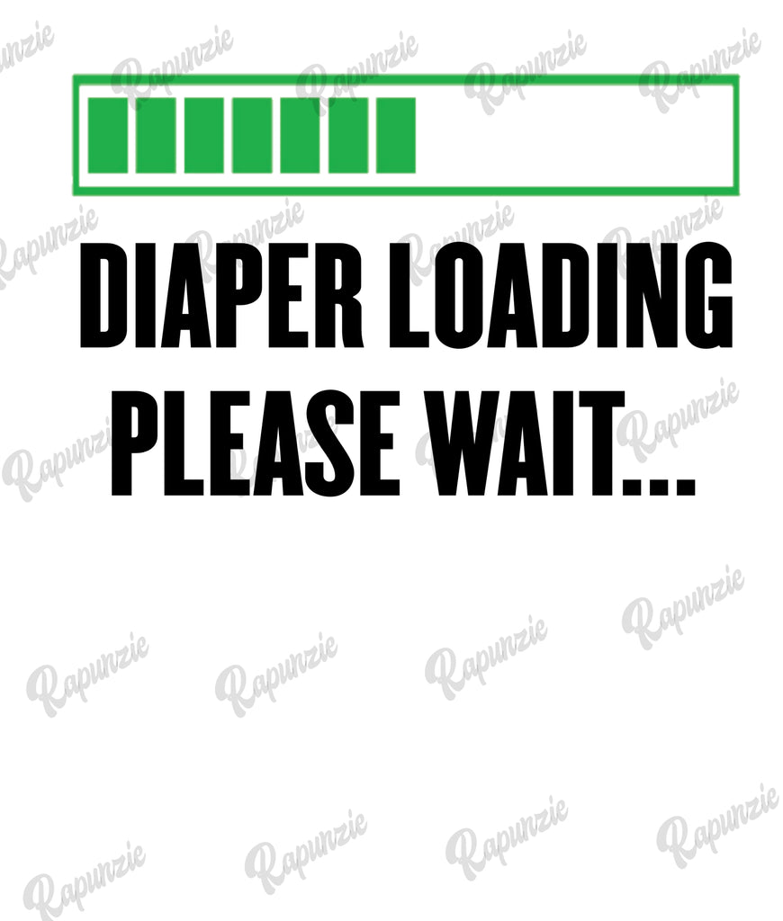 Nappy Loading Image Baby Bodysuit - Diaper Loading, Please Wait | Rapunzie