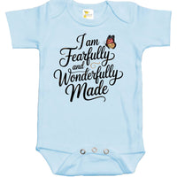 Baby Bodysuit – “I Am Fearfully and Wonderfully Made” – Christian Baby Shower Gift, Baptism Dedication Outfit, Scripture Baby Clothes