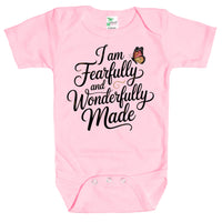 Baby Bodysuit – “I Am Fearfully and Wonderfully Made” – Christian Baby Shower Gift, Baptism Dedication Outfit, Scripture Baby Clothes