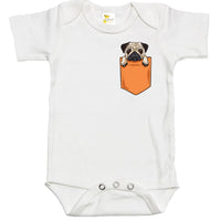 Baby Bodysuit - Pug Dog in the Pocket