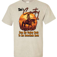 T-Shirt - She's Country, From Her Cowboy Boots to Her Down-Home Roots