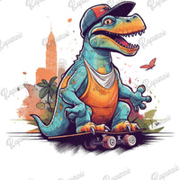 Toddler Tee - Skateboarding Dinosaur