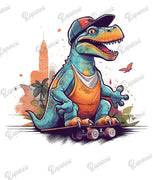 Toddler Tee - Skateboarding Dinosaur