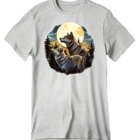 T-Shirt - Wolves Against the Full Moonlight